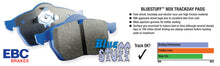 Load image into Gallery viewer, EBC 06-12 BMW 335i 3.0T (E90/E92/E93) Bluestuff Rear Brake Pads
