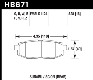 Hawk HPS Rear Brake Pads (FRS/BRZ)