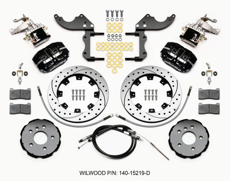 Wilwood Dynapro Radial4 / MC4 Rear Kit 12.19 Drilled 2014-2015 Mini Cooper w/Lines & Cables