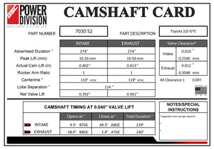 GSC Power-Division Billet 2JZ-GTE S2 Camshafts