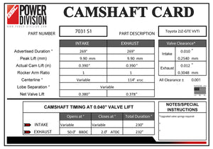 GSC Power-Division Billet VVTI 2JZ-GTE S1 Camshafts