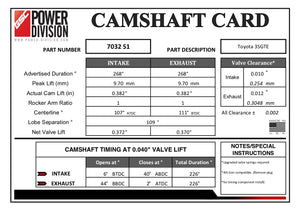 GSC Power-Division Billet Gen 2 3SGTE S1 Camshafts