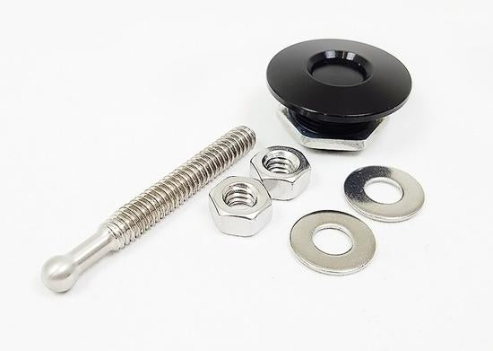 Quick-Latch Mini Push Button Fasteners Black Anodized