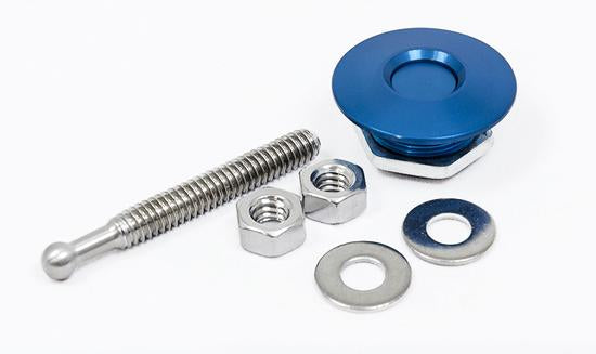 Quick-Latch Mini Push Button Fasteners Blue Anodized