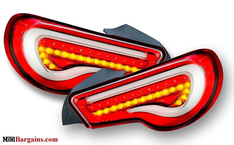 Valenti Sequential LED Tail Lights Red with White Inside for 2013-2019 Scion FR-S/Subaru BRZ
