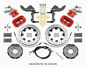 Wilwood Dynapro Radial4 / MC4 Rear Kit 12.19 Drilled Red 2014-2015 Mini Cooper w/Lines & Cables