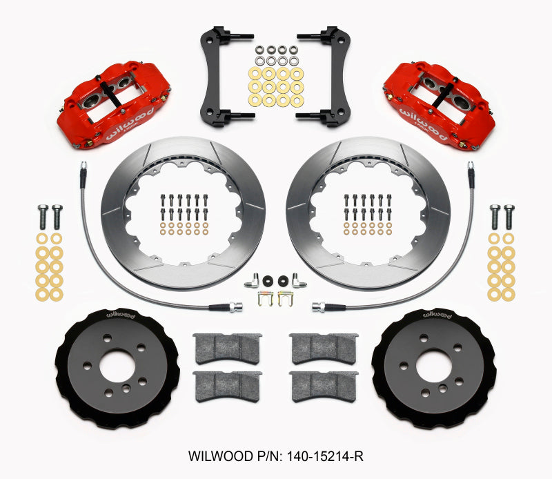 Wilwood Narrow Superlite 6R Front Hat Kit 12.88in Red 2014-2015 Mini Cooper w/Lines