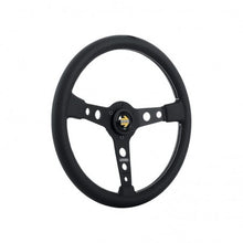 Load image into Gallery viewer, Momo Prototipo Steering Wheel 370 mm - Black Leather/White Stitch/Brushed Black Ano Spokes