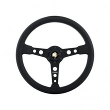 Load image into Gallery viewer, Momo Prototipo Steering Wheel 370 mm - Black Leather/White Stitch/Brushed Black Ano Spokes
