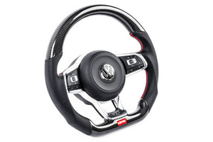 APR STEERING WHEEL - CARBON FIBER & PERFORATED LEATHER - MK7 GTI RED