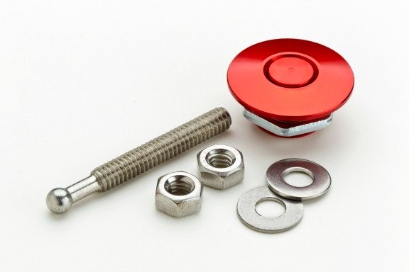 Quick-Latch Mini Push Button Fasteners Red Anodized