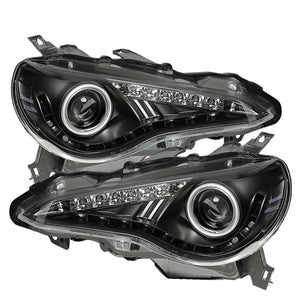 Spyder Headlight Projector DRL/LED Black for 2013+ Scion FR-S/ BRZ [ZN6/ZC6] PRO-YD-SFRS12-BK
